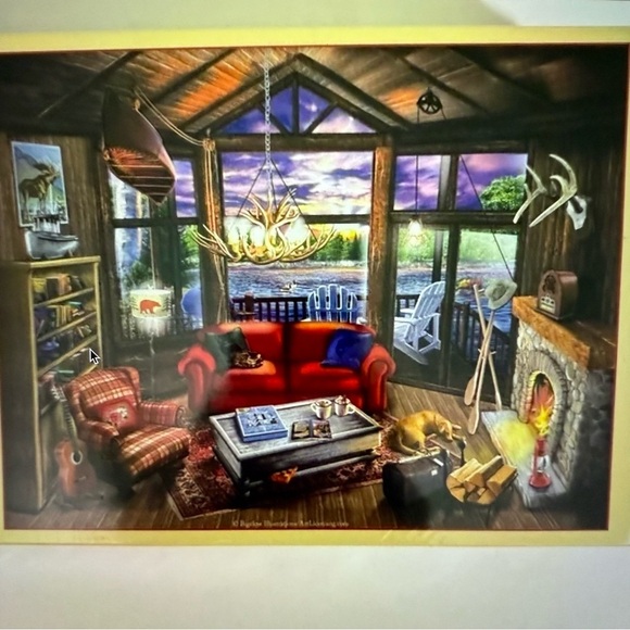 NEW Suns Out Evening at the Cabin Jigsaw Puzzle 300 piece - Picture 2 of 6